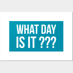 WHAT DAY IS IT??? funny saying quote Posters and Art